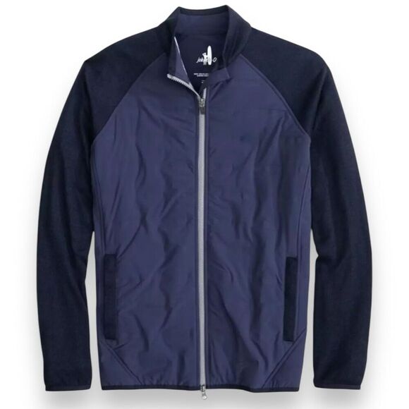 JOHNNIE-O WHATLEY MENS SMALL GOLF MIXED MEDIA JACKET COAT NAVY BLUE NEW $198! - Picture 1 of 7